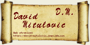 David Mitulović vizit kartica